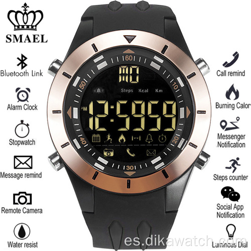 Reloj de pulsera electrónico SMAEL Reloj Bluetooth masculino luminoso